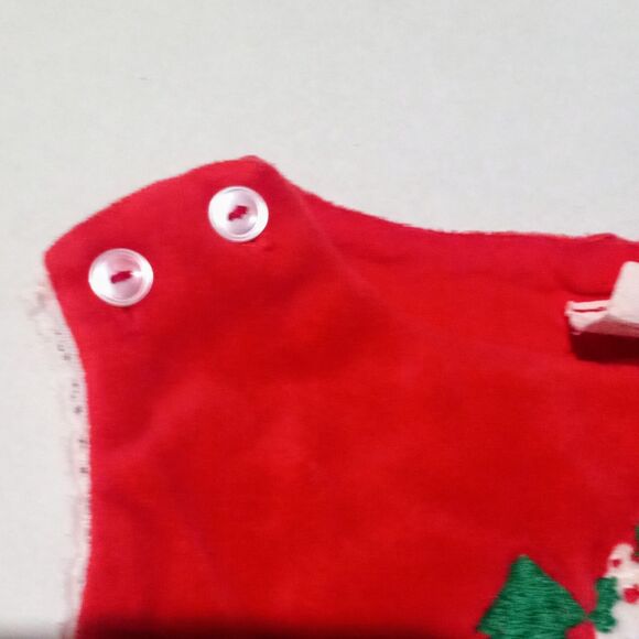 Vtg Baby Togs Christmas Corduroy Overalls-Size 6-9 Months-Reindeer-Elastic Legs - Picture 4 of 8